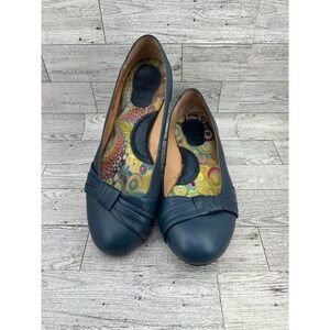 Born Navy Blue Leather Bow Ballet Flats Women's Size‎ 8